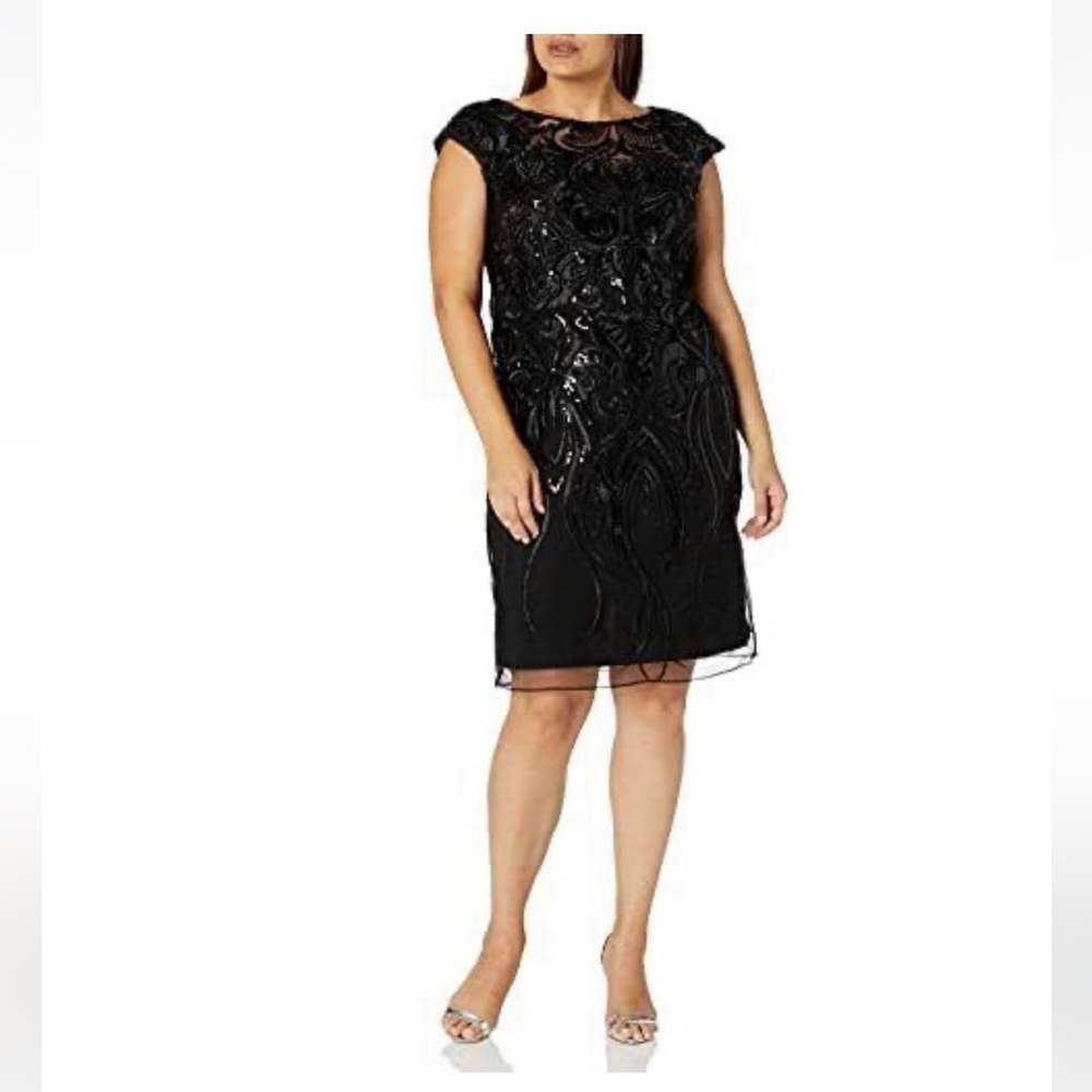 Brianna Women’s Boat Neck Short Sleeve Embellished Dress